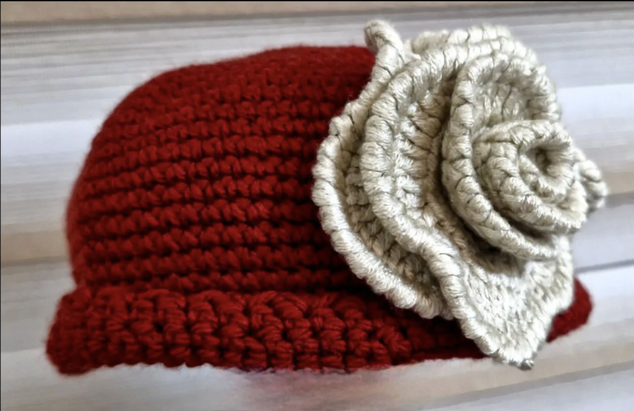 Crochet Rose Hat - Image 2