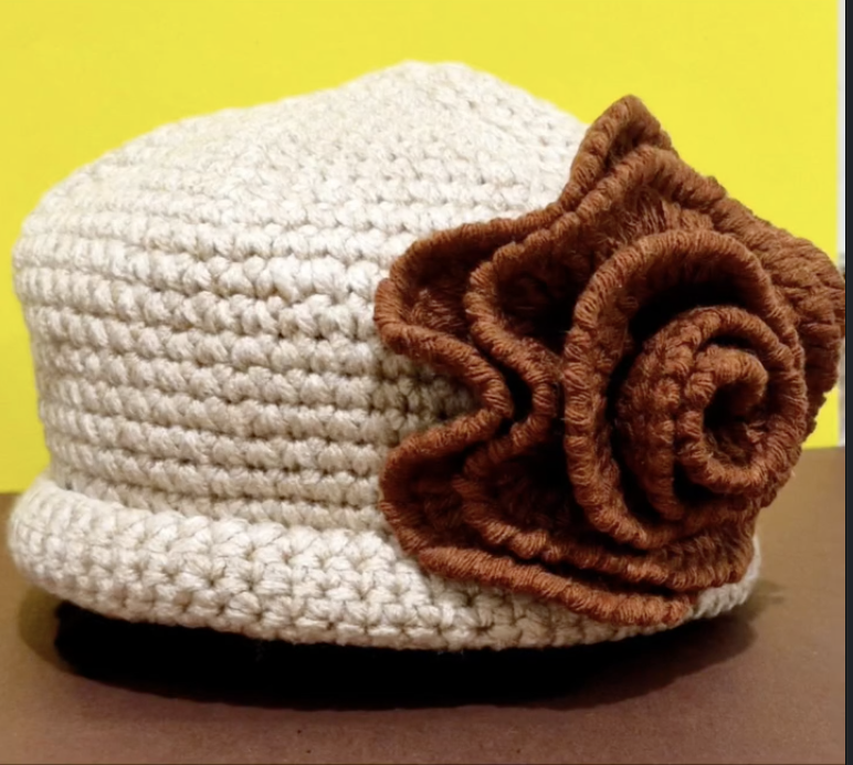 Crochet Rose Hat